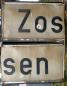 Preview: Bahnhofschild Zossen Emaille gefalzt 2-teilig