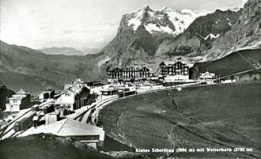 AK Kleine Scheidegg mit Bahnhof und Zug