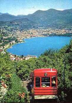 AK Lugano mit Bergbahn