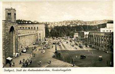 AK Stuttgart mit Bahnhof