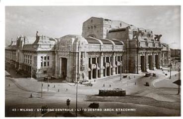 AK Milano Stazione mit Straßenbahn