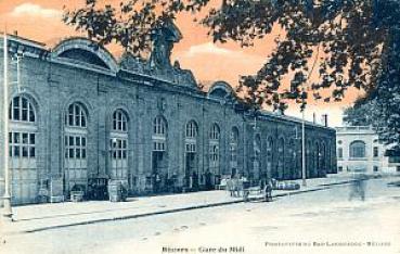 AK Beziers Gare du midi Bahnhof