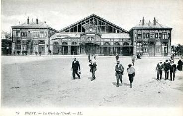 AK Brest La Gare de l'Ouest Bahnhof