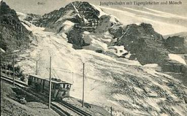 AK Jungfraubahn mit Eigergletscher und Mönch