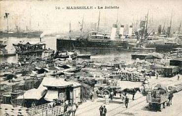 AK Marseille La Joliette mit Hafen und Gleien