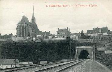 AK Conches Le Tunnel et l'Eglise