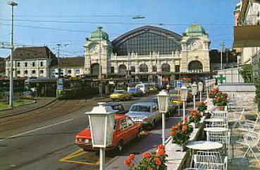 AK Schweiz Basel -Centralbahnplatz Bahnhofsgebäude SBB