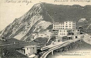 AK Rochers de Naye Bergbahn mit Hotel