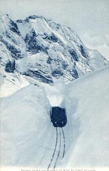 AK Chemin de fer des Rochers de Naye bergbahn Schnee