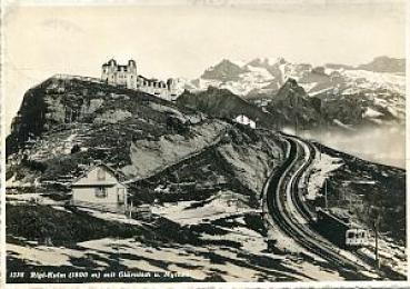 AK Rigi Kulm mit Bergbahn