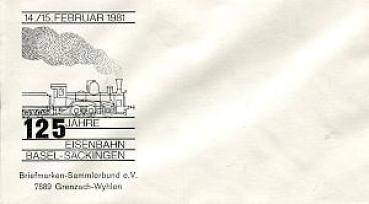Briefumschlag 125 Jahre Basel - Säckingen 1981