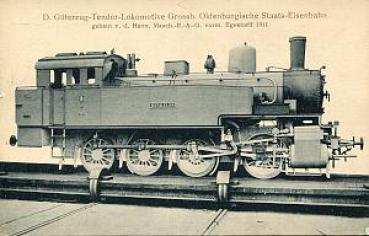 AK D Güterzug Tenderlokomotive Oldenburgische Staats Eisenbahn E