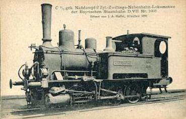 AK C3/3 Naßdampf Lokomotive Bayerische Staatsbahn Nr 1608 Maffei