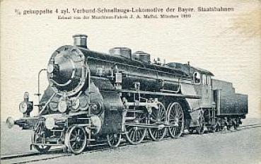 AK Schnellzuglokomotive Bayerische Staatsbahn Maffei 1910