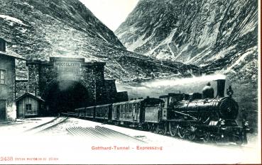 Gotthard Tunnel mit Express Zug