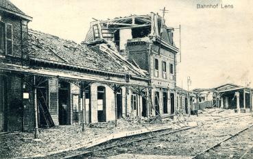 Bahnhof Lens zerstört