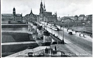 Dresden Friedrich August Brücke mit Straßenbahn