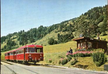 Schienenbus der DB Werbekarte