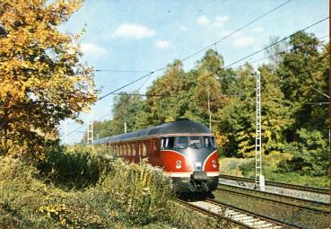 Fernschnelltriebwagen Roland, Werbekarte DB