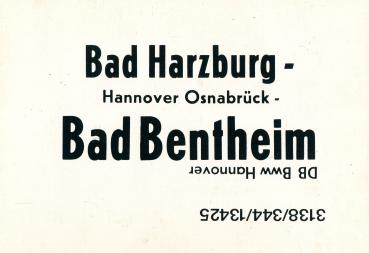 Zuglaufschild Bad Harzburg – Bad Bentheim