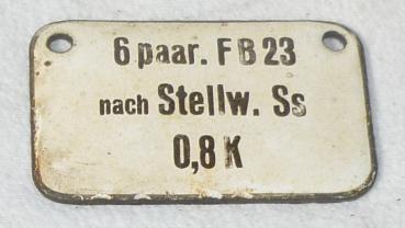 Emailleschild aus Stellwerk 6 paar