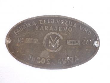 Fabrikschild Fabrika Zelj Vozila Sarajevo Jugoslavija 1965 Fnr. 787