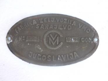 Fabrikschild Fabrika Zelj Vozila Sarajevo Jugoslavija 1971 Fnr. 3201