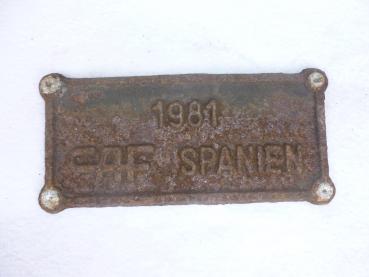 Fabrikschild CAF Spanien 1981