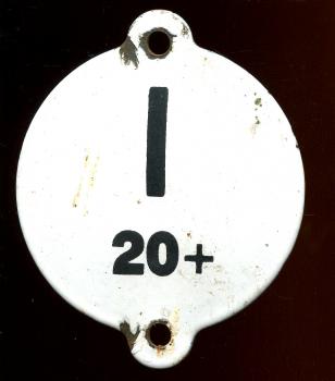 Emailleschild aus Stellwerk I 20+