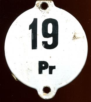 Emailleschild aus Stellwerk  19 Pr