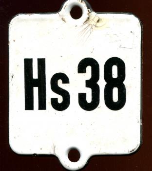 Emailleschild aus Stellwerk  Hs 38