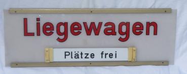 Innenschild vom Liegewagen mit Wechselschild Plätze frei/ belegt