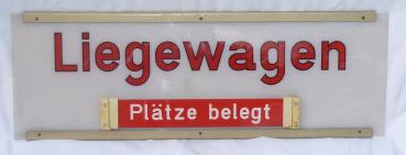 Innenschild vom Liegewagen mit Wechselschild Plätze frei/ belegt