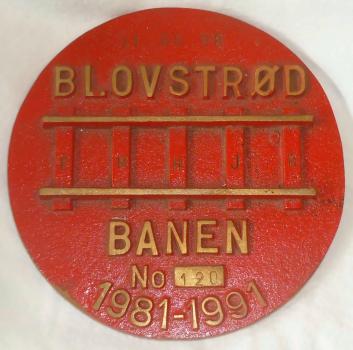 Jubiläumsplakette Blovstrød Banen 1981 – 1991 Museumsbahn Dänemark