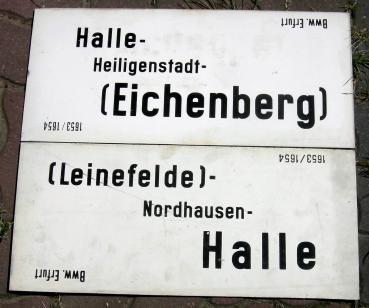 DR Zuglaufschild Halle Eichenberg