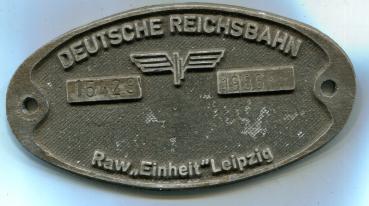 Fabrikschild RAW Einheit Leipzig Fabriknummer 15429 von 1986