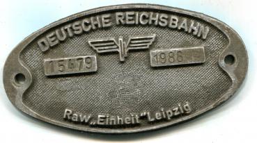 Fabrikschild RAW Einheit Leipzig Fabriknummer 15479 von 1986