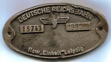 Fabrikschild RAW Einheit Leipzig Fabriknummer 15743 von 1987