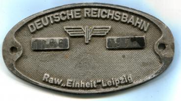 Fabrikschild RAW Einheit Leipzig Fabriknummer 1066 von 1978