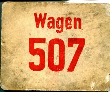 DR Wagennummer 507 Außenschild