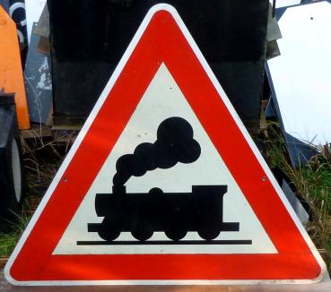 Verkehrszeichen unbeschrankter Bahnübergang Aluminium