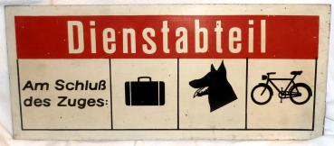 Schild Dienstabteil S-Bahn