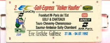 Miniatur Zuglaufschild 2. EC Golf-Express Volker Haufler 1992