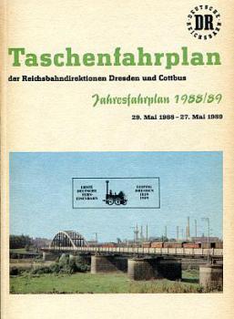 Taschenfahrplan RBD Dresden und Cottbus 1988 / 1989