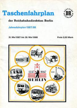 Taschenfahrplan RBD Berlin 1987 / 1988