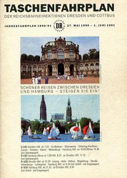 Taschenfahrplan RBD Dresden und Cottbus Mai 1990 / Juni 1991