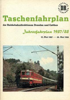 Taschenfahrplan RBD Dresden und Cottbus 1987 / 1988