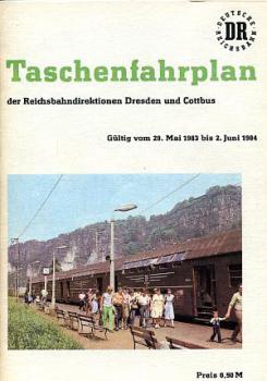 Taschenfahrplan RBD Dresden und Cottbus 1983 / 1984