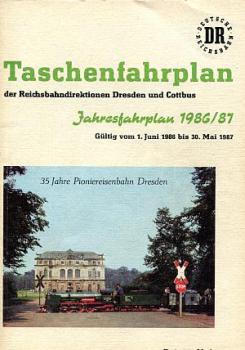 Taschenfahrplan RBD Dresden und Cottbus 1986 / 1987