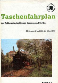 Taschenfahrplan RBD Dresden und Cottbus 1984 / 1985